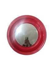Miroir Rond Mural Vintage Plastique Rouge Années 60 70s Pop Space Age Midcentury