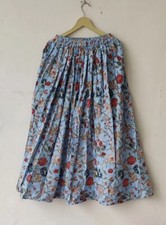 Indien Sky Floral Handmade Coton Jupe Longue Femmes Vêtements Soirée Jupe US