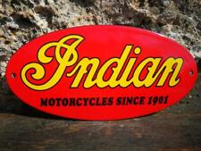 Plaque émaillée Moto INDIAN