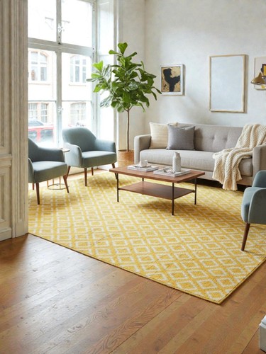 Tapis contemporain jaune - tapis,