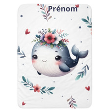 Plaid personnalisable - Baleine