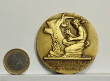 MEDAILLE en bronze doré EDF GDF ELECTRICITE ET GAZ DE FRANCE / 55mm 73g H.Dropsy