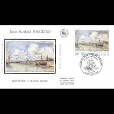 FDC soie - Tableau Johan Barthold JONGKIND - 27/10/2001 Honfleur