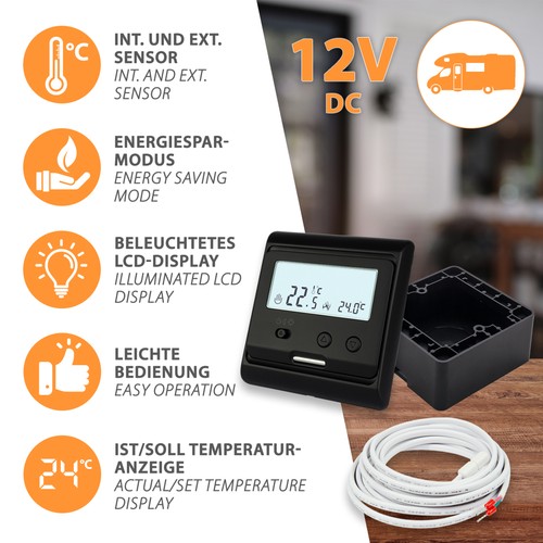 Heat thermostat 12v non - mi-heat,