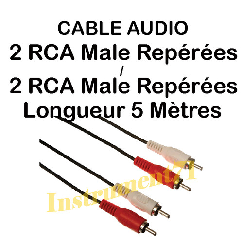 Câble audio rca mâle - audio,