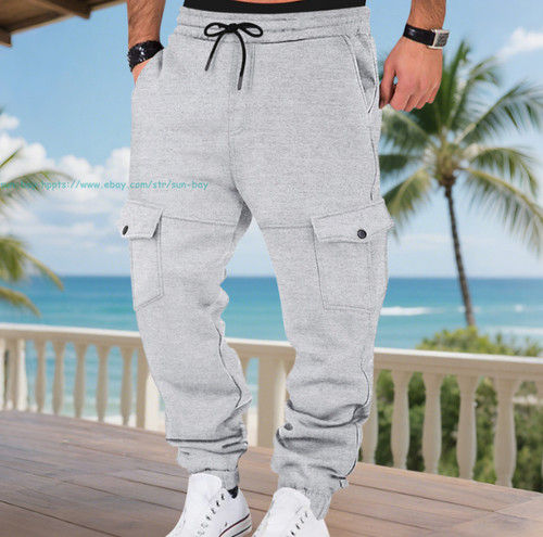 Mens fleece cargo sweatpants - fleece,