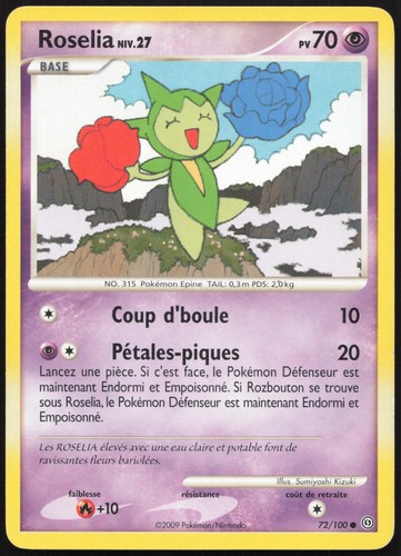 Carte pokémon roselia 100 - roselia, 72/100