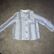chemise rayée bleu lin pan