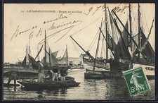 CPA Les Sables-d´Olonne, Barques au mouillage 