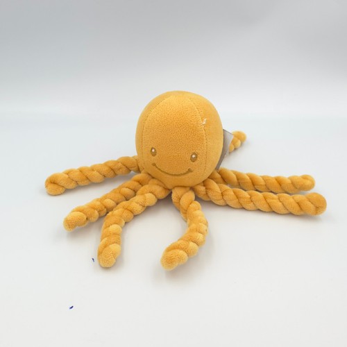 Doudou pieuvre poulpe jaune