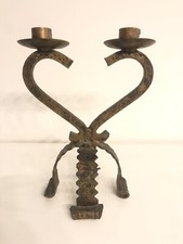 Chandelier porte bougie bougeoir fer forgé en forme de coeur