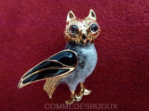 Broche vintage hibou - hibou, duc