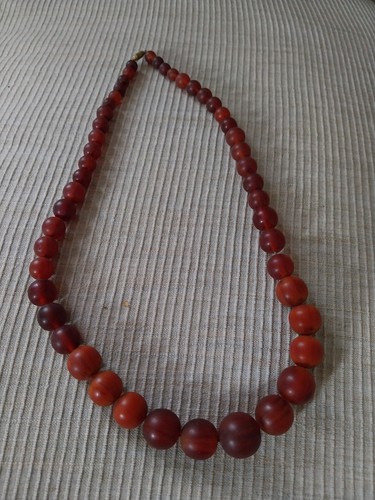 Collier ancien bakelite rouge - bakelite,