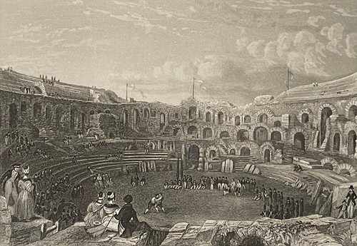 Nismes les arènes - les, gravure