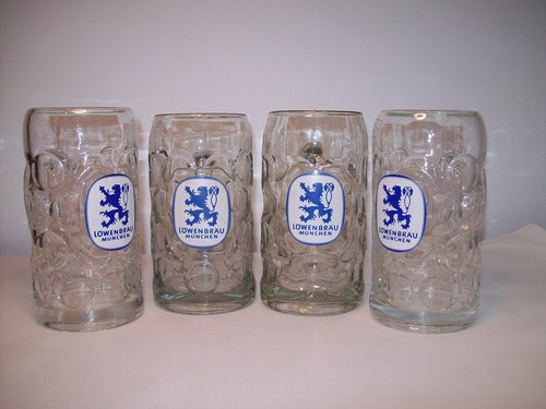 Vintage lowenbrau glass - vintage, 1l