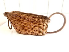 Ancienne Corbeille Osier Rotin Panier à Vin Anse Anneau De Suspension
