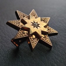 Broche étoile FIX plaqué or de qualité exceptionnelle perle centrale bijou XIXe