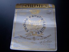 etiquette vin Chateau gruaud larose 1967 Saint julien wine label bordeaux