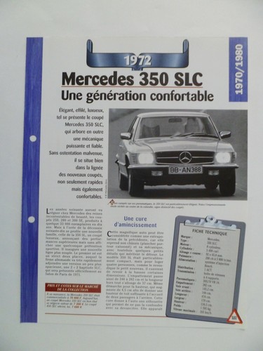 Carte fiche auto mercedes - auto, 350