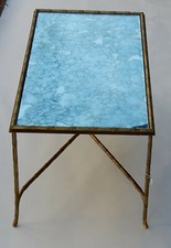 1970′ Table Basse Décor Bambou Maison Baguès