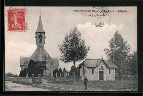 Cpa thibouville eglise - cpa, thibouville,