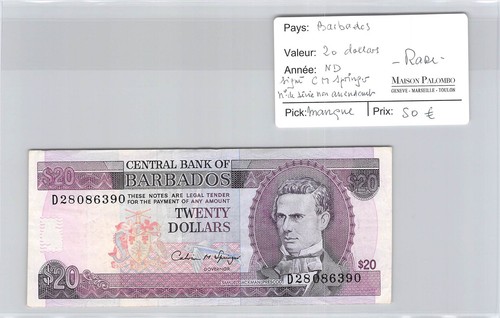 Billet barbades dollars - 20,