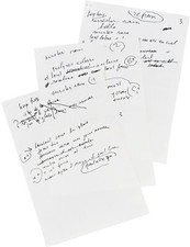 Serge GAINSBOURG / Manuscrit autographe / Chanson inédite / Vanessa Paradis 1990