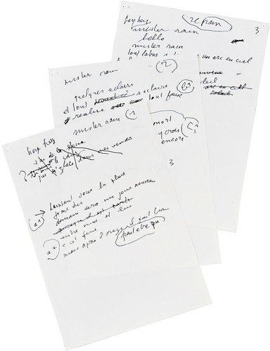 Serge gainsbourg manuscrit - gainsbourg,