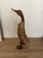 Canard Coureur Indien En Bois Sculpte