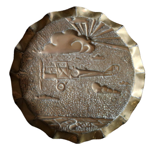 Trench art grand plateau avion - art,