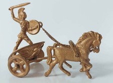 Char à 2 chevaux en métal /