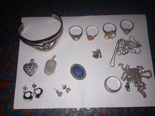 Bijoux Argent Massif  Et Pierre Lapis -lazuli Et Ambre 100 Grs En Tout