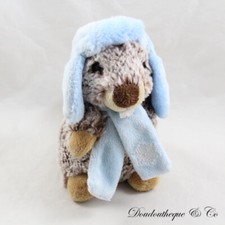 Peluche marmotte LOVY PELUCHES chiné marron chapka bleue 17 cm (MO6982)
