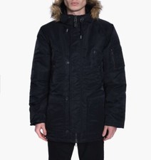 Carhartt wip Parka CURTIS SNORKEL VESTE A CAPUCHE BLACK NOIR Taille M