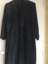 Vintage   Manteau Long Daim Noir  44/46  CRÉATIONS TIGRE ROYAL FRANCE