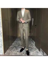 Veste De Smoking Pour Homme Ensemble Vert Militaire Slim Pantalon 71611