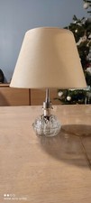 Lampe de chevet Hollywood Regency en cristal et argent