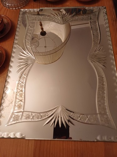 Ancien miroir biseauté - miroir,