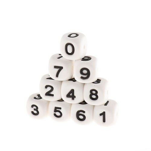Perles silicone chiffre - perles,