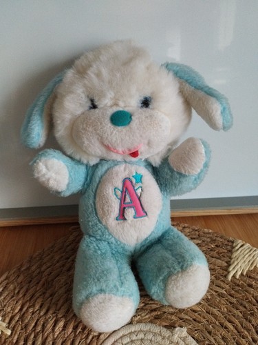 Peluche doudou chien - , bleu