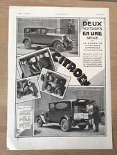 Publicité 1930 Citroën automobiles conduite intérieure / Innovation armoire 2813