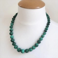 Collier en Perles Rondes de Malachite Pierre Verte 54 cm