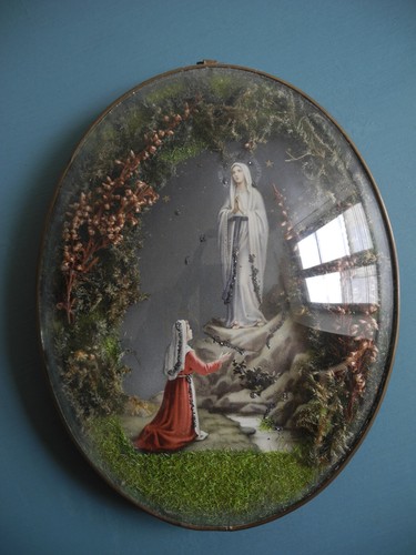 Ancien cadre religieux verre - cadre,