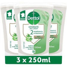 [3025661-3] DETTOL Lot de 3 Flacons de 250 ml Recharge Savon No Touch Aloe Vera
