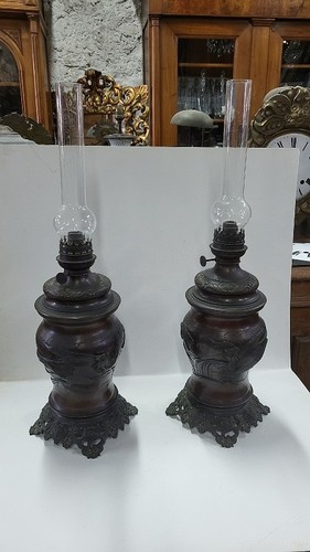Paire lampes petrole - lampes, a