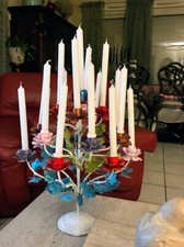 Chandelier multicolore en fer