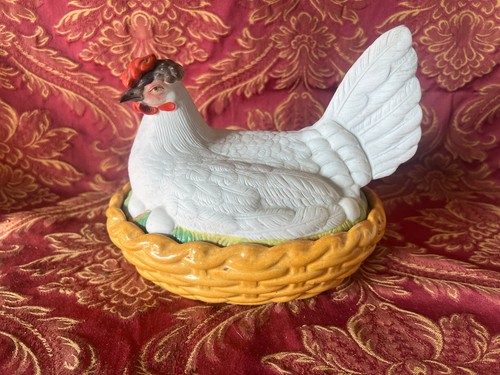 Poule bonbonnière biscuit - bonbonnière, en