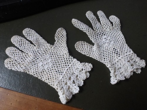 Paire gants anciens en - gants,