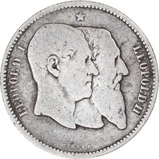 [#1111931] Coin, Belgium, Leopold II, Franc, 1880, VF, Silver, KM:38