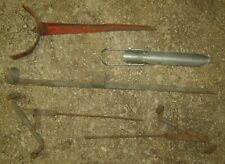 lot 5 Ancien Porte canne a pêche support fer tôle acier galvanisé